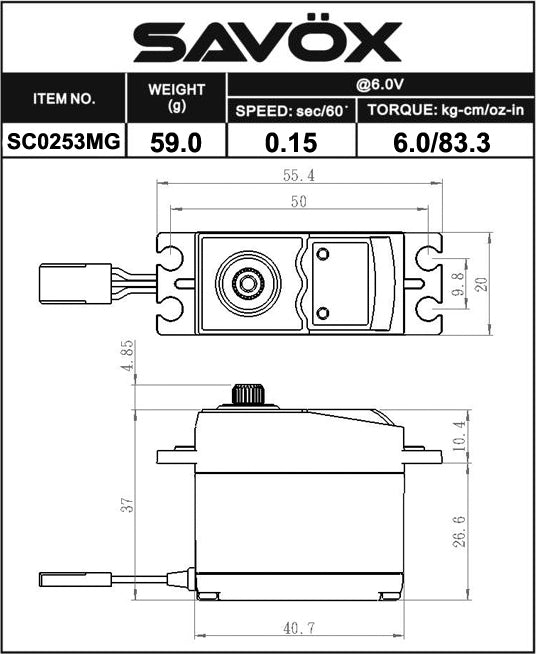 STD DIGITAL SERVO 0.15/83.3 @6